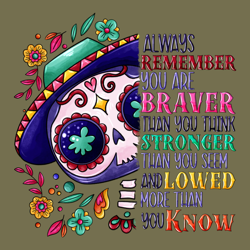 You Are Braver Than You Think Sugar Skull Vintage Hoodie by NancyCooperArtShop | Teevron