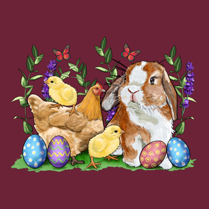 Easter Bunny And Chicks With Floral Long Sleeve Tee by RanaPortraitStore | Teevron