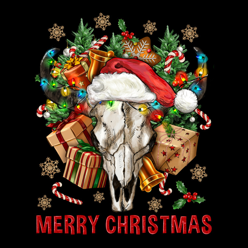 Merry Christmas With Bull Skull Ladies Tee by BundleAndBundleShop | Teevron