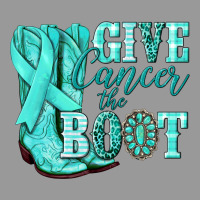 Give Cancer The Boot Ovarian Cancer Teal Ribbon Vintage Hoodie | Teevron