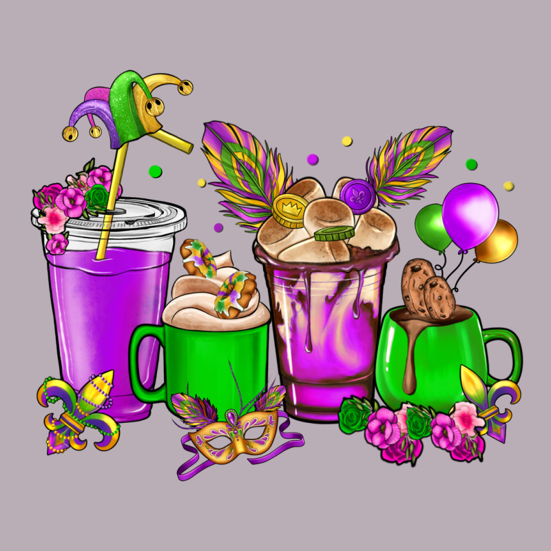 Mardi Gras Coffee Cups Vintage Tee by NancyCooperArtShop | Teevron