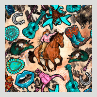 Western Cowgirl Seamless Pattern Zipper Hoodie | Teevron