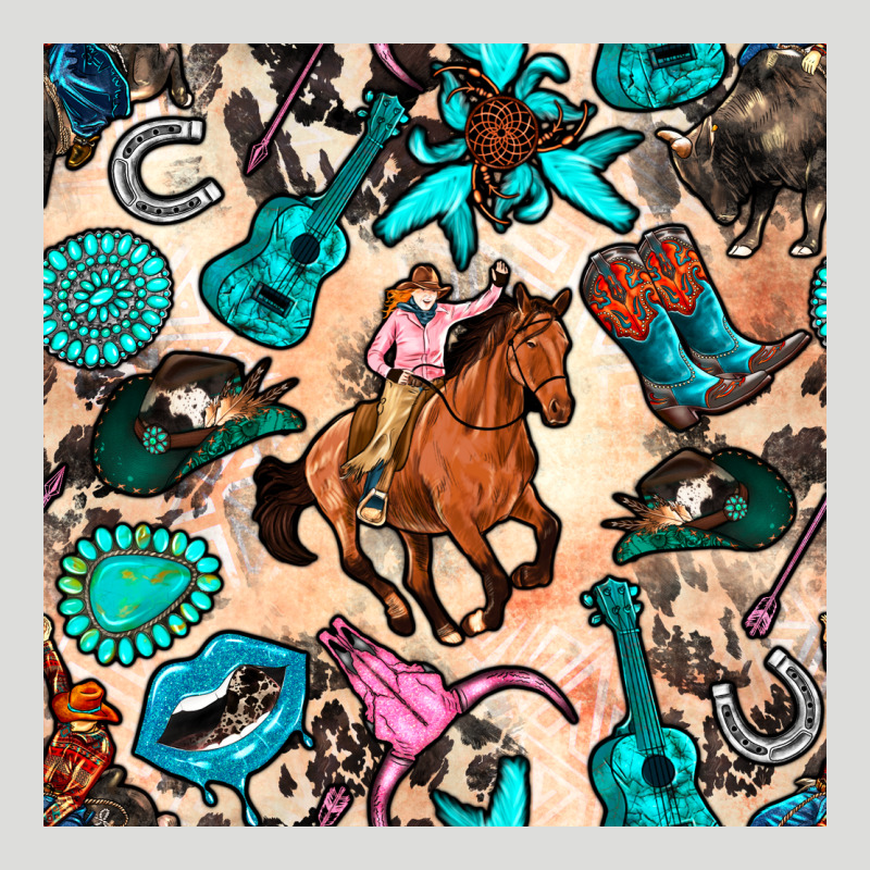 Western Cowgirl Seamless Pattern Zipper Hoodie by BundleAndBundleShop | Teevron