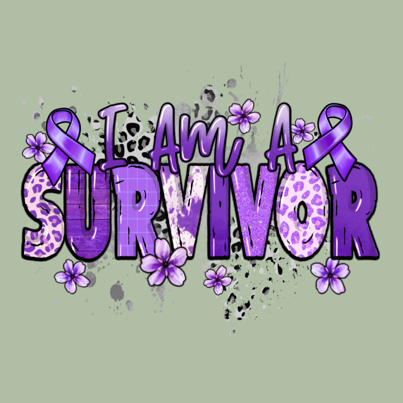 I Am A Survivor Purple Ribbon Urban Heavy Tee by NancyCooperArtShop | Teevron