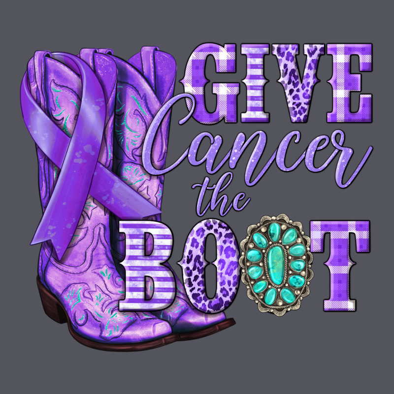 Give Cancer The Boot Purple Ribbon Vintage Hoodie by NancyCooperArtShop | Teevron