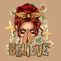 Red Hair Believe Praying Caucasian Messy Bun Vintage Tee | Teevron