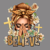 Blonde Hair Believe Praying Caucasian Messy Bun Vintage Tee | Teevron
