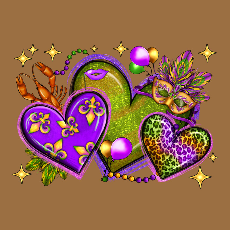 Mardi Gras Hearts Vintage Tee by NancyCooperArtShop | Teevron