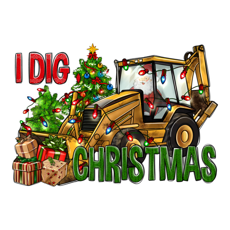 I Dig Christmas Backhoe Loader Ladies Tee by BundleAndBundleShop | Teevron