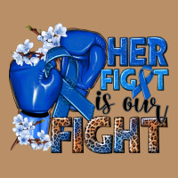 Her Fight Is Our Fight Colon Cancer Blue Ribbon Vintage Hoodie | Teevron