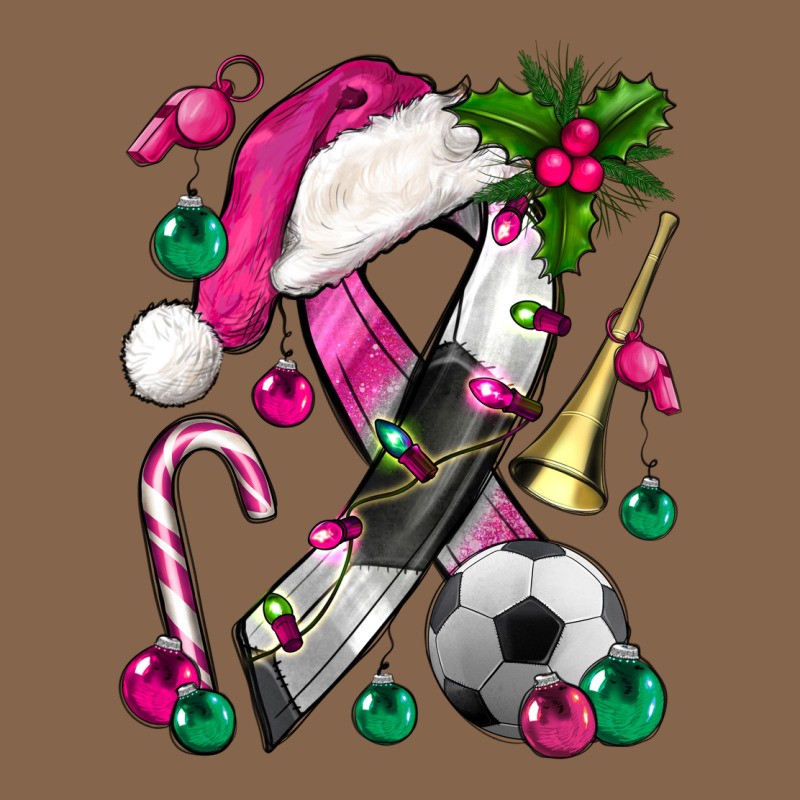 Pink Christmas Breast Cancer Ribbon Soccer Premium Tee by BundleAndBundleShop | Teevron