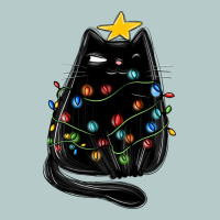Christmas Cat With Lights Heavy Core Tee | Teevron
