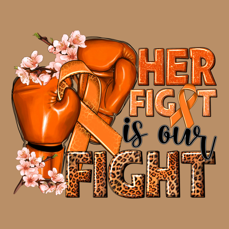 Her Fight Is Our Fight Kidney Cancer Orange Ribbon Vintage Hoodie by NancyCooperArtShop | Teevron