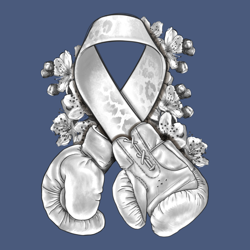 Lung Cancer White Ribbon With Boxing Gloves Vintage Hoodie by NancyCooperArtShop | Teevron