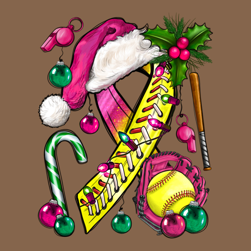 Pink Christmas Breast Cancer Ribbon Softball Premium Tee by BundleAndBundleShop | Teevron