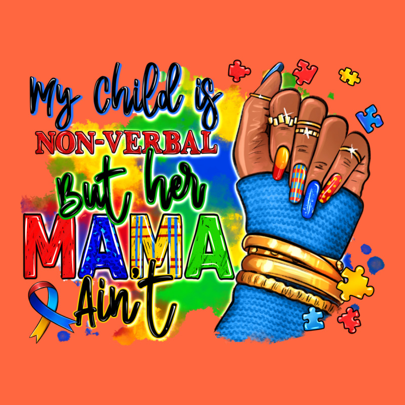 My Child Is Non Verbal But Her Mama Aint Afro Hand Rana Premium Hoodie by RanaPortraitStore | Teevron