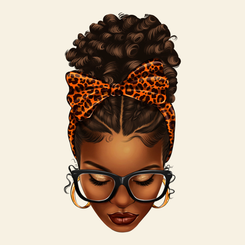 Afro Messy Bun Orange Leopard Bow Vintage Tee by texasbilliewilder | Teevron