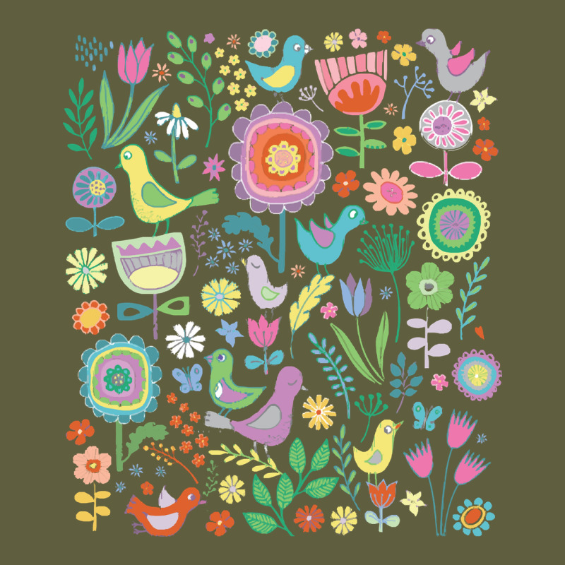 Cute Birds T  Shirt Birds And Blooms   Cute Floral Pattern By Cecca De Vintage Tee by DesignPulse | Teevron
