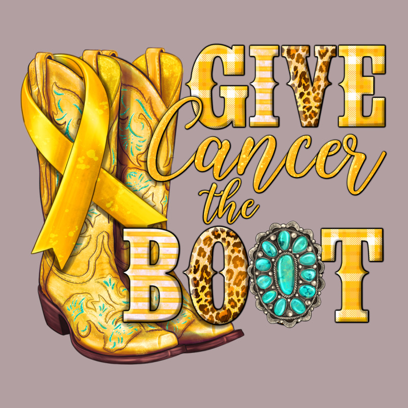 Give Cancer The Boot Childhood Cancer Vintage Hoodie by NancyCooperArtShop | Teevron