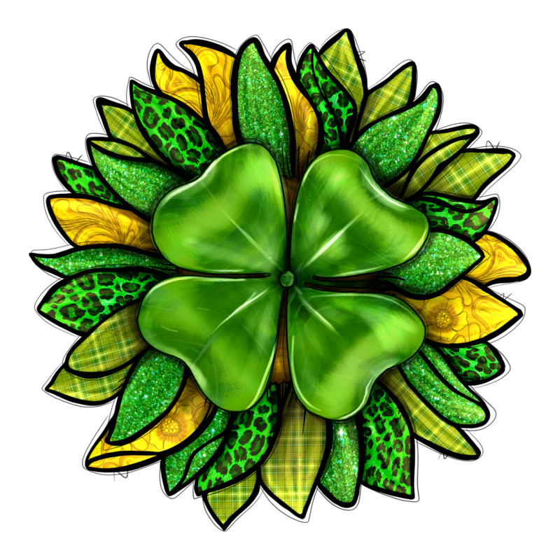 St. Patricks Sunflower With Clover Premium Tee by BundleAndBundleShop | Teevron