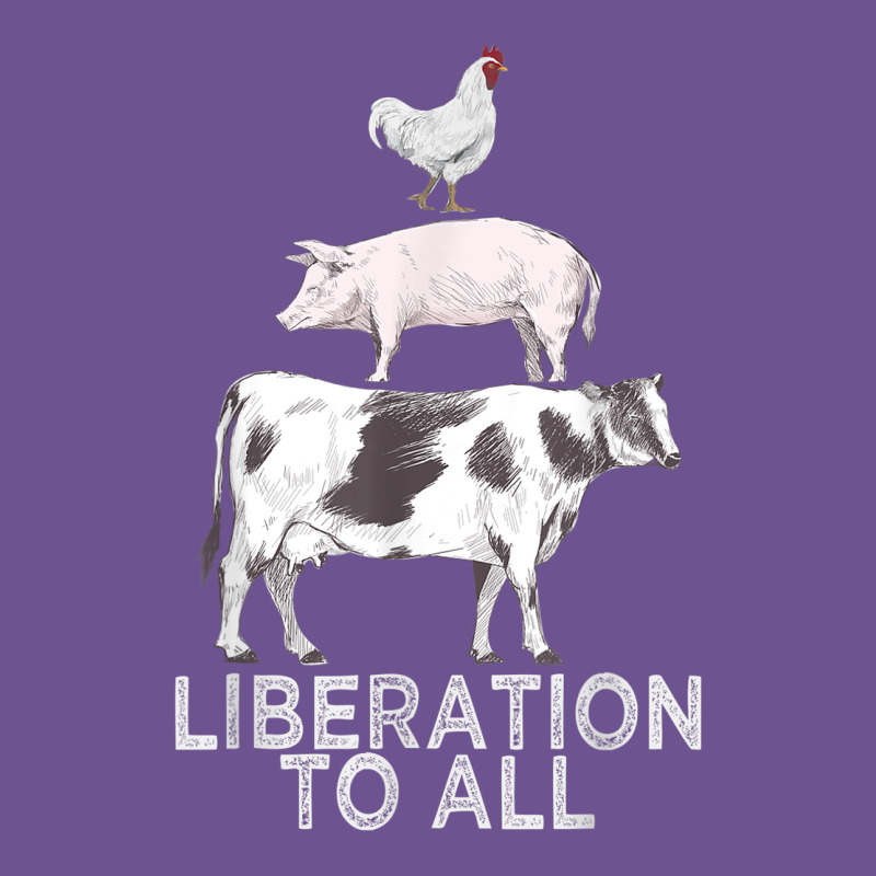 Liberation To All Vegan Vegetarian Food Animal Love Vintage Tee by PixelWave | Teevron