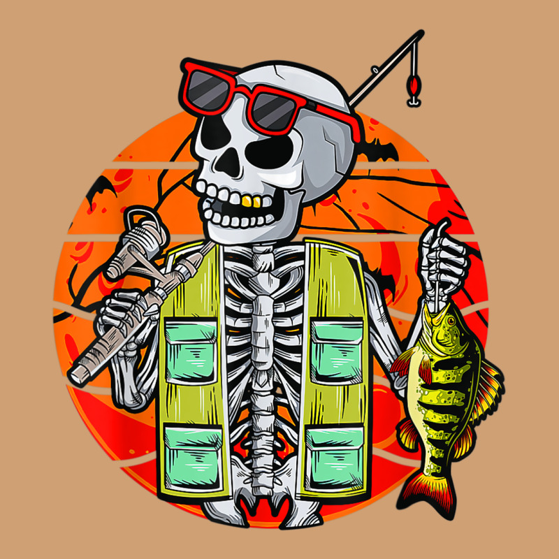 Skeleton Fishing Lover Moon Halloween Costume Fish Vintage Tee by Craftify | Teevron