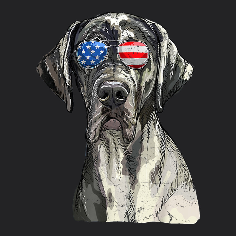 Great Dane Sunglasses American Usa Flag 4th Of July Fourth T Shirt Vintage Tee by InspiraDesign | Teevron