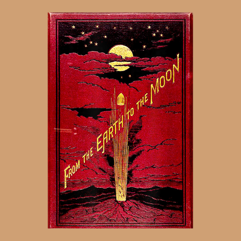 From The Earth To The Moon Jules Verne Book Cover Design Vintage Tee by ArtChic | Teevron