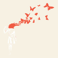 Banksy Headshot Butterfly Vintage Tee | Teevron