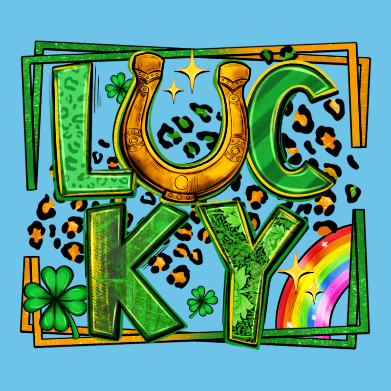 Lucky Horseshoe St Patricks Day Leopard Frame Premium Sweatshirt by LillyAllenDesigns | Teevron