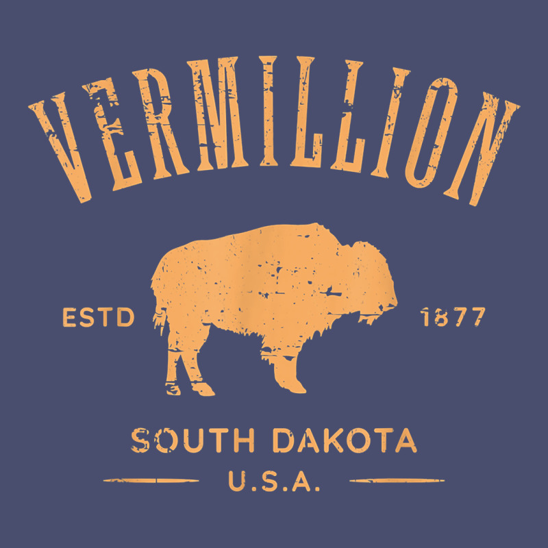 Vermillion South Dakota Bison Distressed Design T Shirt Vintage Tee by StudioElite | Teevron