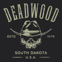 Deadwood South Dakota Usa Distressed Skull Design Souvenir Premium T S Vintage Tee | Teevron