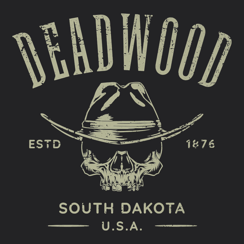 Deadwood South Dakota Usa Distressed Skull Design Souvenir Premium T S Vintage Tee by StudioElite | Teevron