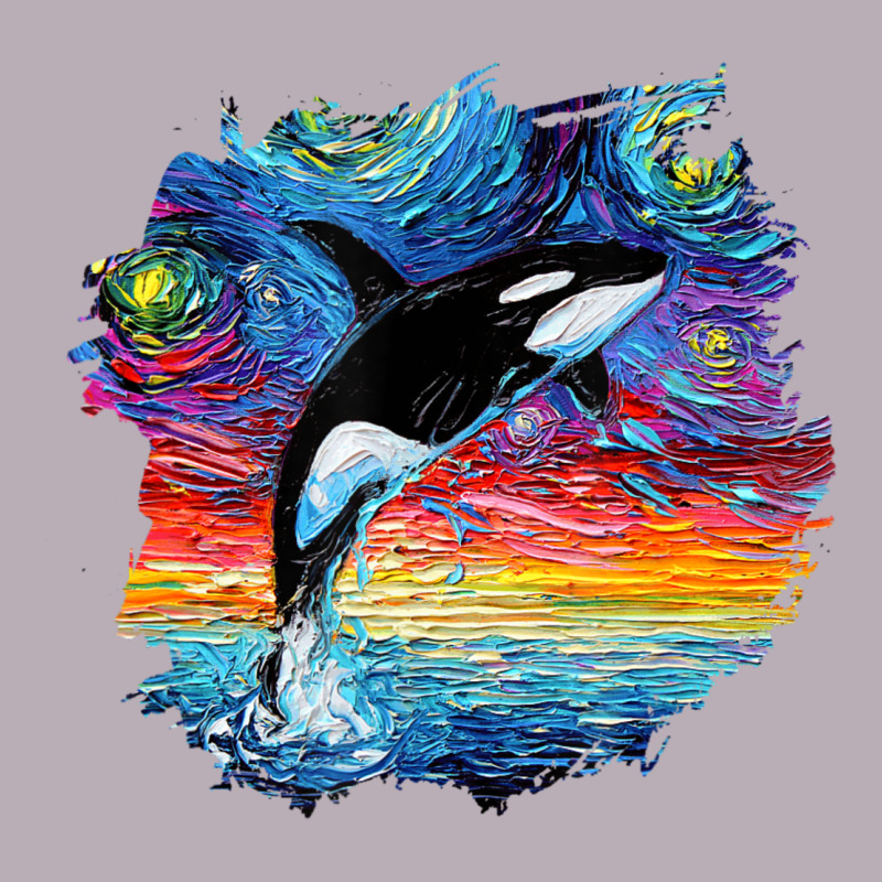Orca Killer Whale Starry Night Impressionist Dog Art By Aja Vintage Tee by PixelFlow | Teevron