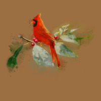 Wild Red Cardinal Bird Long Sleeve Vintage Tee | Teevron