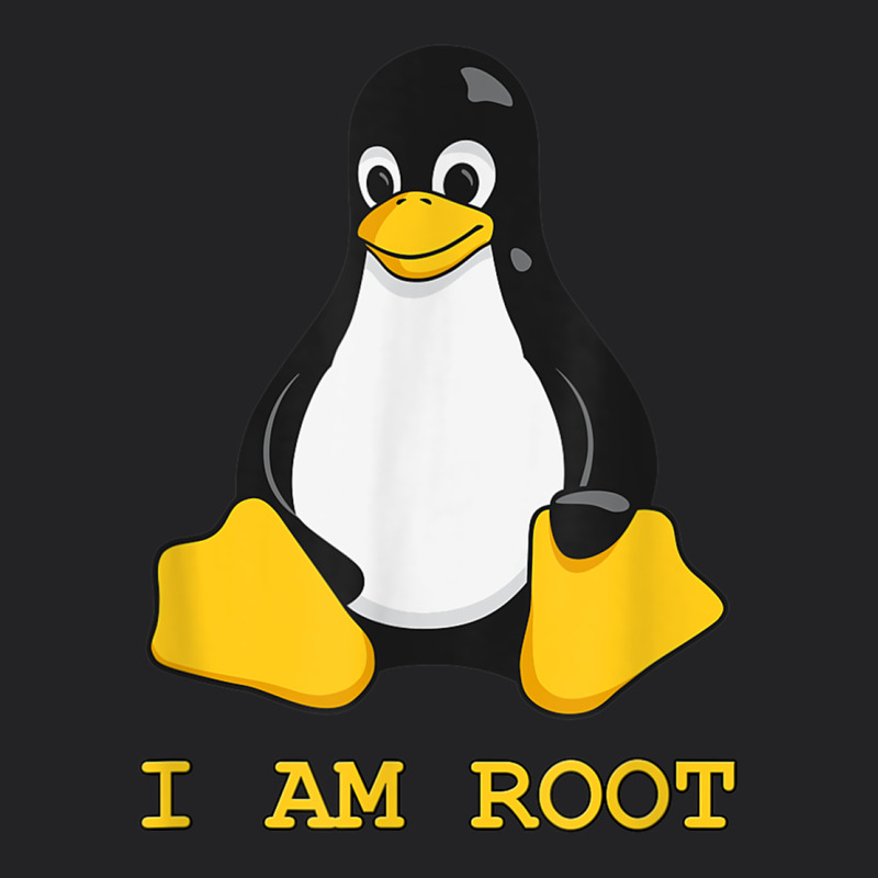 Linux Mascot Tux The Penguin I Am Root Tshirt Men Women Kids Vintage Tee by PixelFlow | Teevron