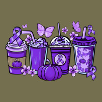 Cancer Coffee Cups Purple Ribbon Vintage Hoodie | Teevron