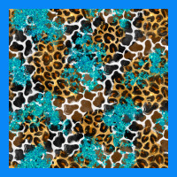 Turquoise Glitter Cowhide Leopard Seamless Pattern Zipper Hoodie | Teevron
