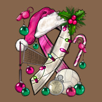 Pink Christmas Breast Cancer Ribbon Volleyball Premium Tee | Teevron