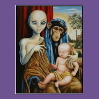 Alien Chimp Baby Religion Conspiracy Poster Vintage Tee | Teevron
