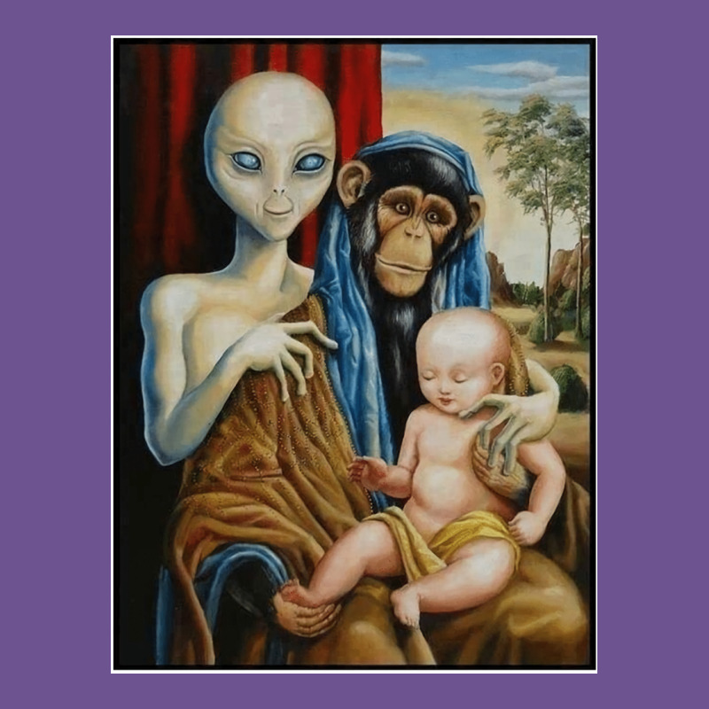 Alien Chimp Baby Religion Conspiracy Poster Vintage Tee by FloraArt | Teevron