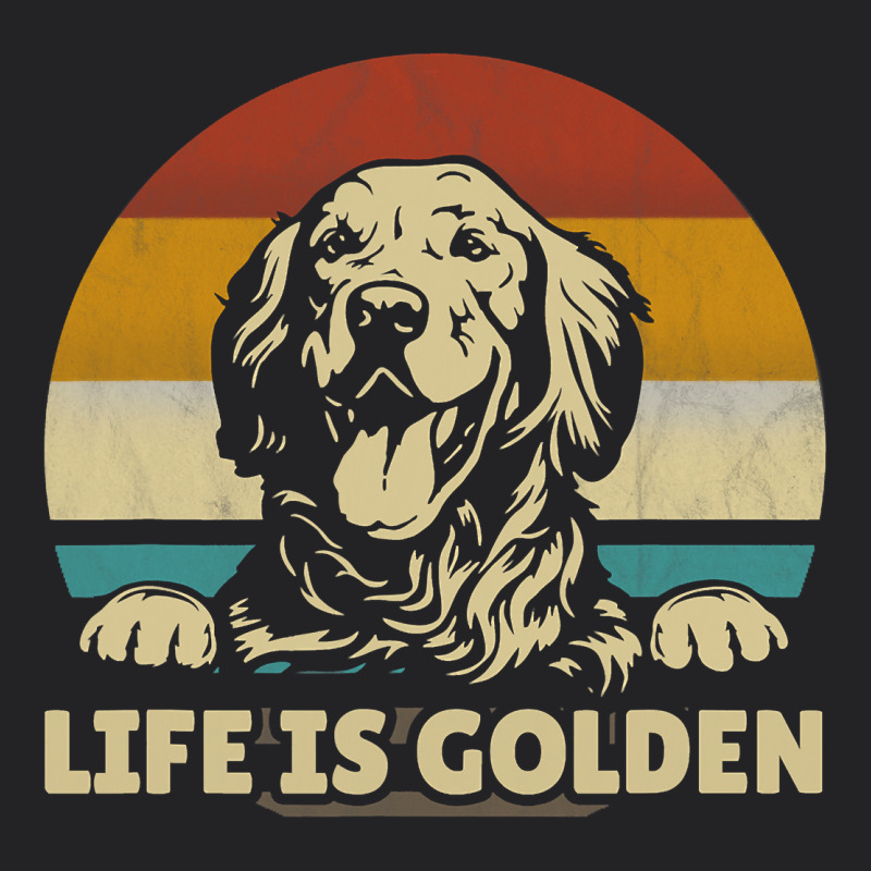 Golden Retriever Dog Life Is Golden Retro Vintage Vintage Tee by ArtMosaic | Teevron