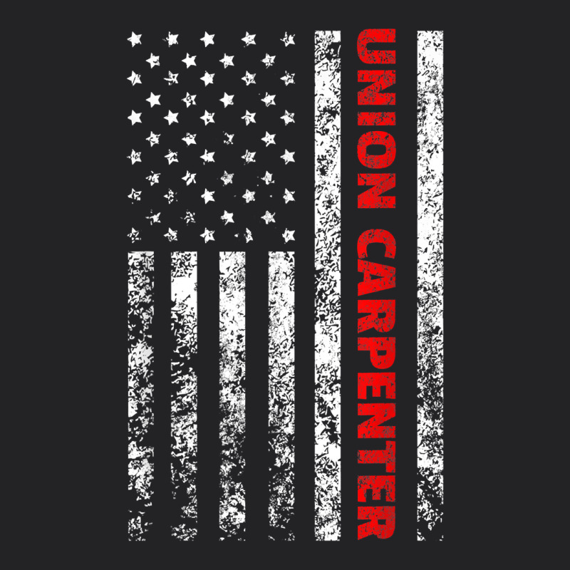 Union Carpenter With A Vintage American Flag For Fans Vintage Tee by ArtMosaic | Teevron