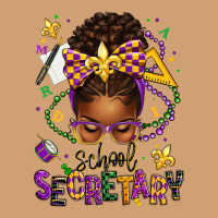 Mardi Gras School Secretary Afro Messy Bun Vintage Tee | Teevron