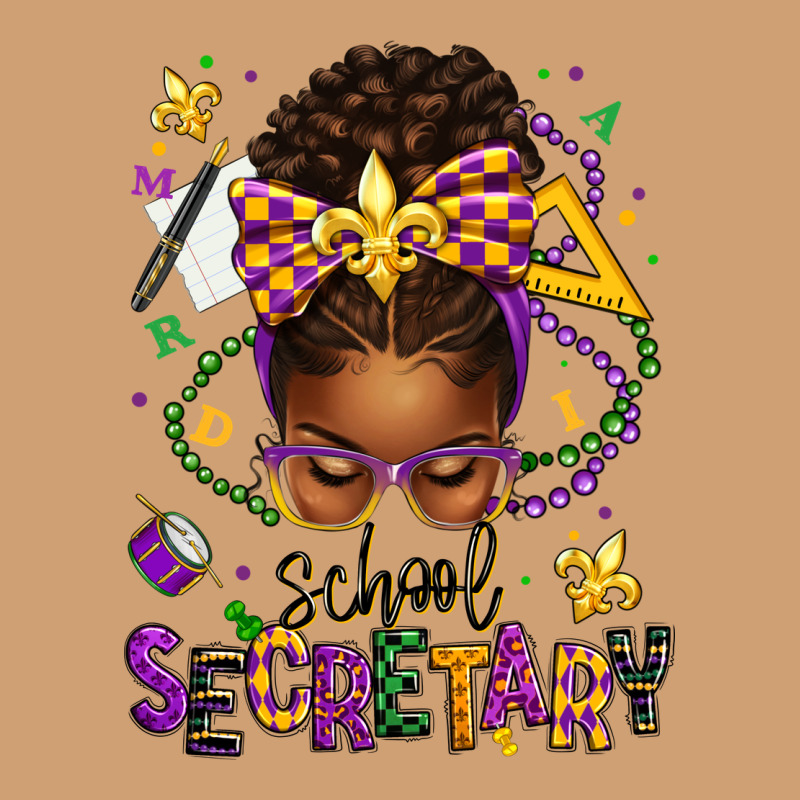 Mardi Gras School Secretary Afro Messy Bun Vintage Tee by texasbilliewilder | Teevron