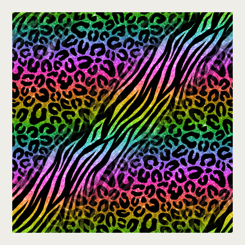 Neon Glitter Safari Seamless Pattern Zipper Hoodie by BundleAndBundleShop | Teevron