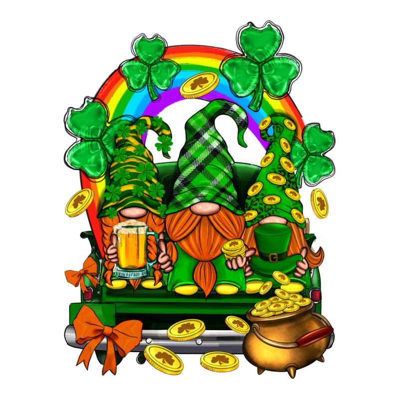 St. Patricks Gnomes Truck With Rainbow Ladies Tee by BundleAndBundleShop | Teevron