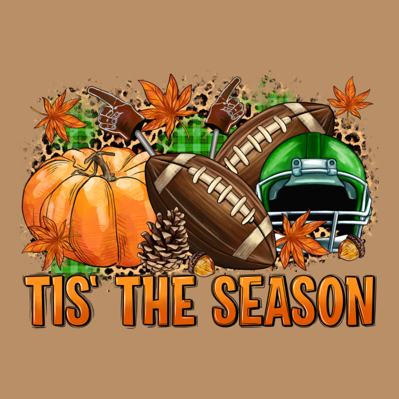 Tis' The Season Football Green Helmet Vintage Hoodie by NancyCooperArtShop | Teevron
