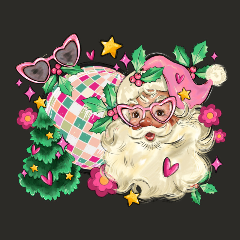 Pink Santa And Disco Ball With Christmas Tree Heavy Core Tee by MaliasSmallBusiness | Teevron