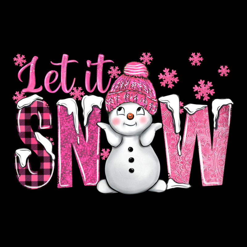 Pink Let It Snow With Cute Snowman Ladies Tee by BundleAndBundleShop | Teevron